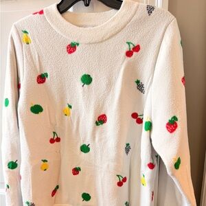 Fruit-Print Crewneck Sweater